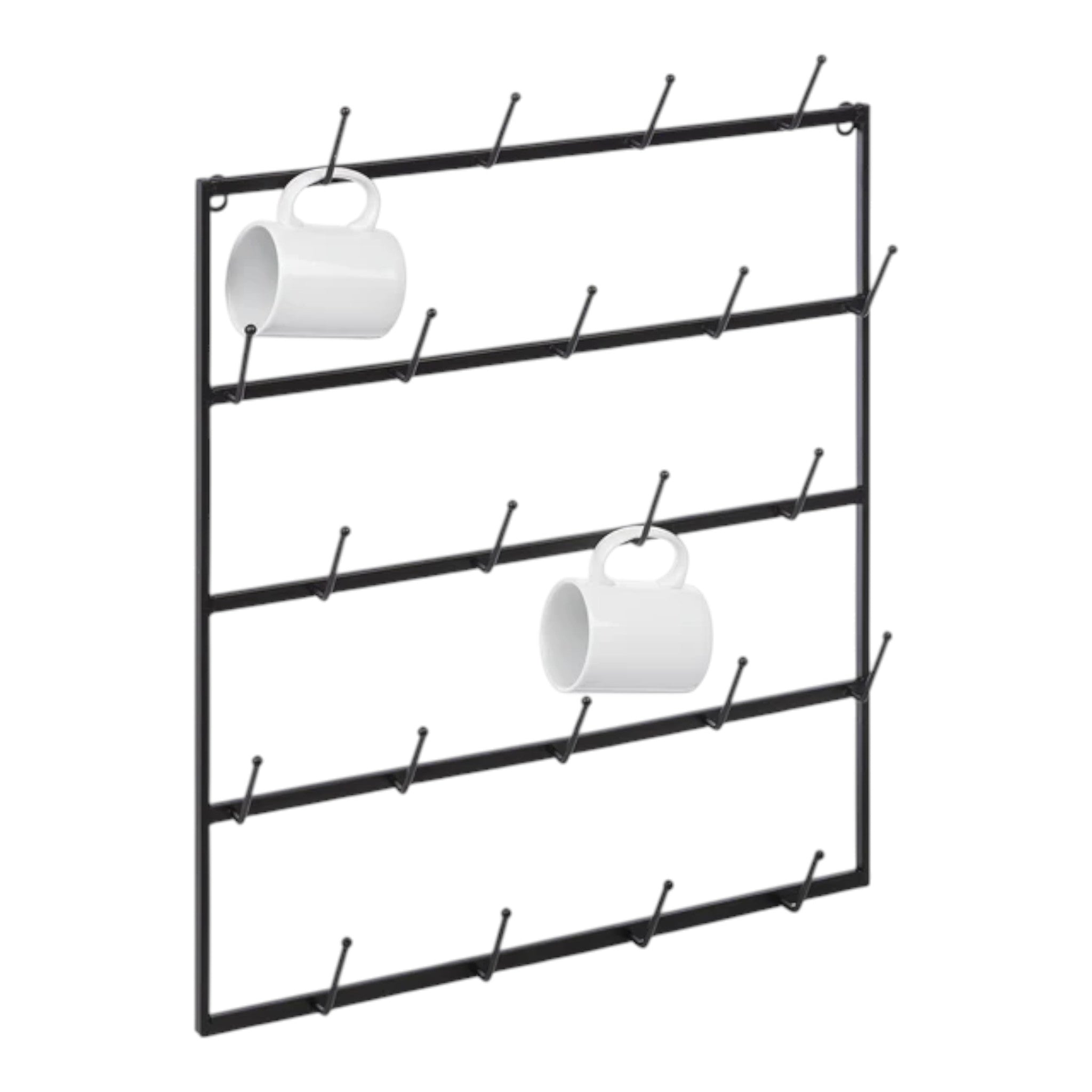 Wall Mounted Coffee Cup Rack 20 1/8" W x 2 3/4" D x 26 5/8" H