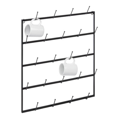 Wall Mounted Coffee Cup Rack 20 1/8" W x 2 3/4" D x 26 5/8" H