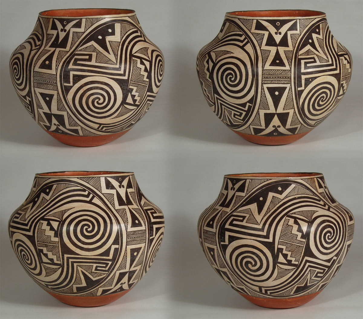 Acoma Inspired Ceramic Spiral Olla 

9" H x 10" Diameter