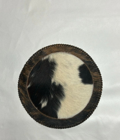 16" Round Hair on Hide Placemats with Border