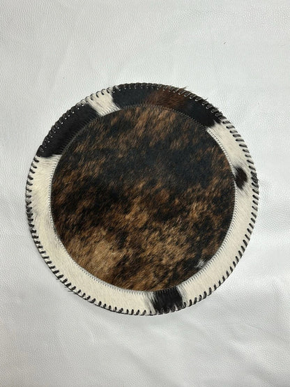 16" Round Hair on Hide Placemats with Border