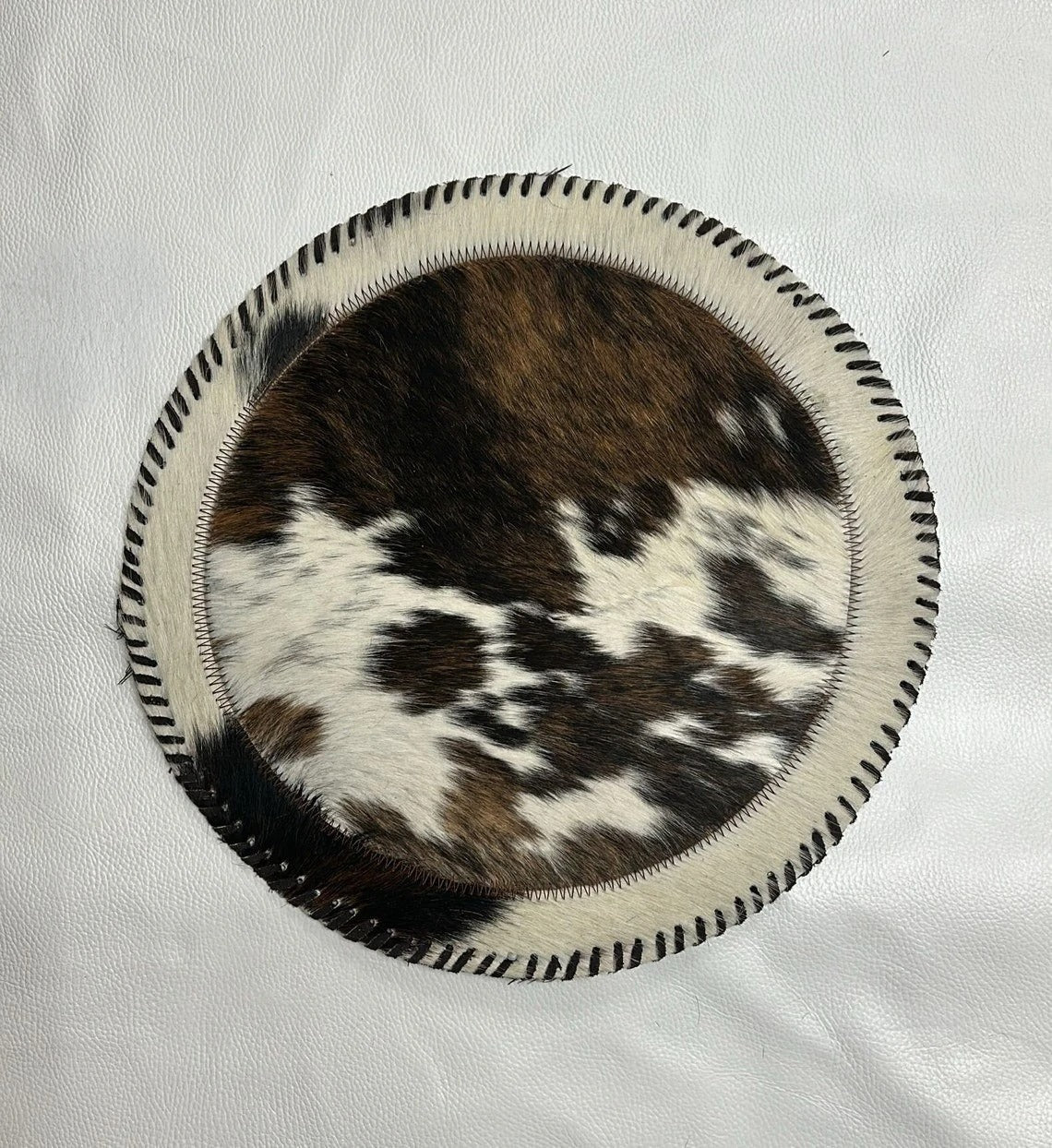 16" Round Hair on Hide Placemats with Border