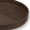 Derby Round Brown Leather Tray