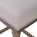 seat fabric detail pryce counter stool spindle turned legs