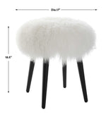 dimension detail wooly accent stool new zealand sheepskin