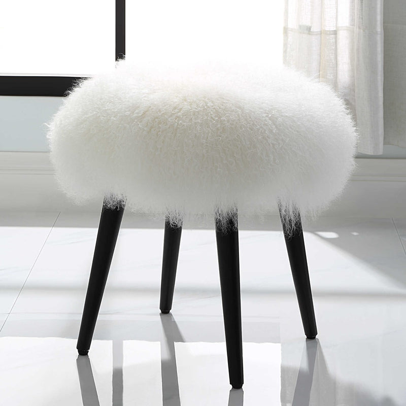 wooly accent stool new zealand sheepskin