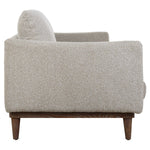 side view freefall sofa oak base toasty beige boucle 