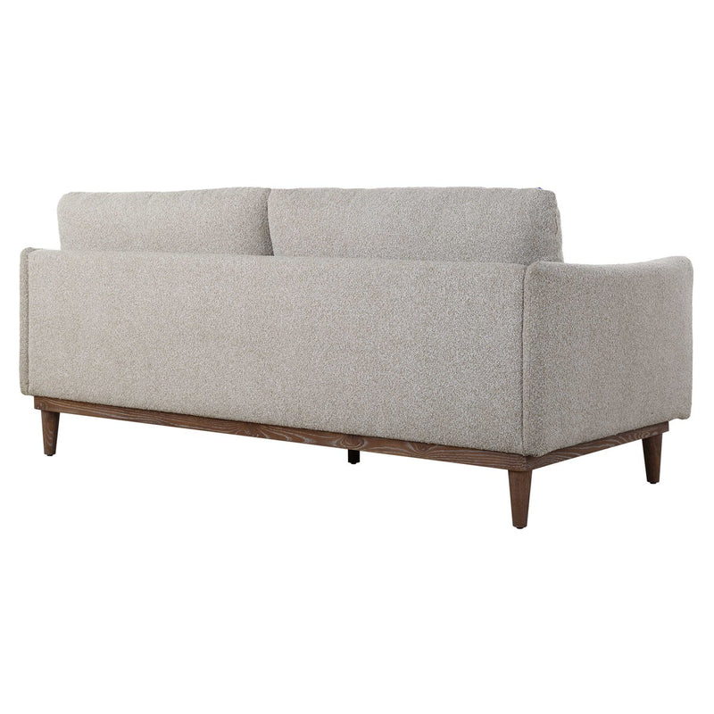 back view freefall sofa oak base toasty beige boucle 