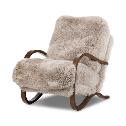 Tobin Chair | Taupe Mongolian Fur 

26" W x 41" D x 38" H