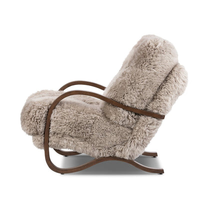 Tobin Chair | Taupe Mongolian Fur 

26" W x 41" D x 38" H