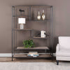 living room sherwin etagere six shelf display reclaimed pine and iron