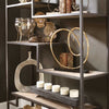 staged sherwin etagere six shelf display reclaimed pine and iron