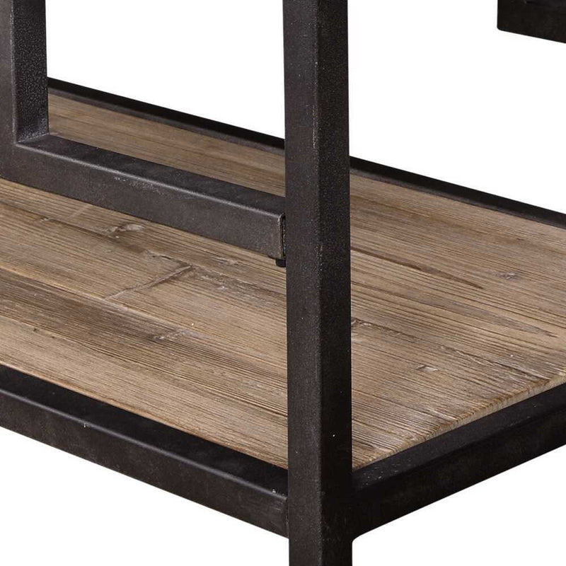 detail sherwin etagere six shelf display reclaimed pine and iron