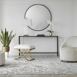 hayley console table minimalistic iron and glass rustic black finish