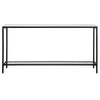 hayley console table minimalistic iron and glass rustic black finish