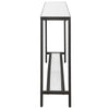 hayley console table minimalistic iron and glass rustic black finish