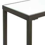 hayley console table minimalistic iron and glass rustic black finish