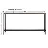 dimensions hayley console table minimalistic iron and glass rustic black finish