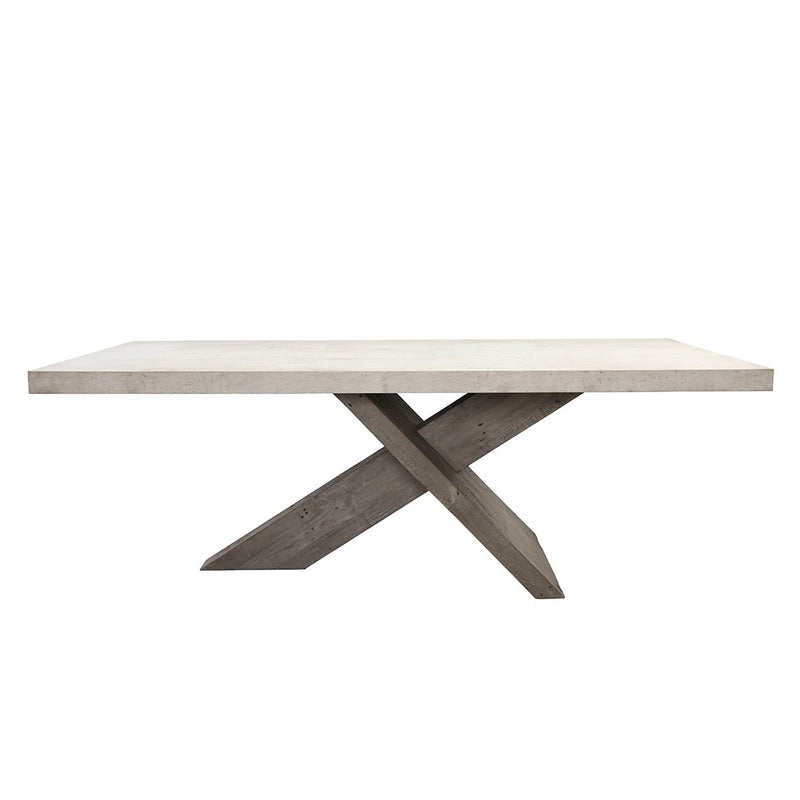 Durant 84" Dining Table, Distressed Gray/Antique White