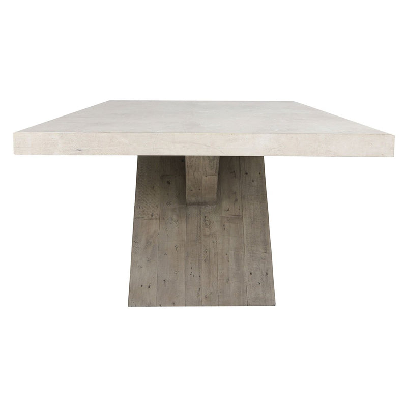 Durant 84" Dining Table, Distressed Gray/Antique White