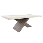 Durant 84" Dining Table, Distressed Gray/Antique White