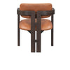 Martina Distressed Leather/Wood Dining Arm Chair, Autumn Brown