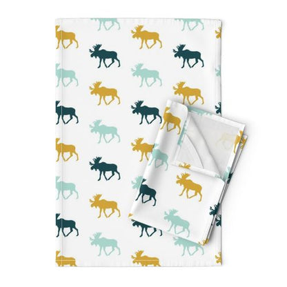 Multi Moose Tea Towel