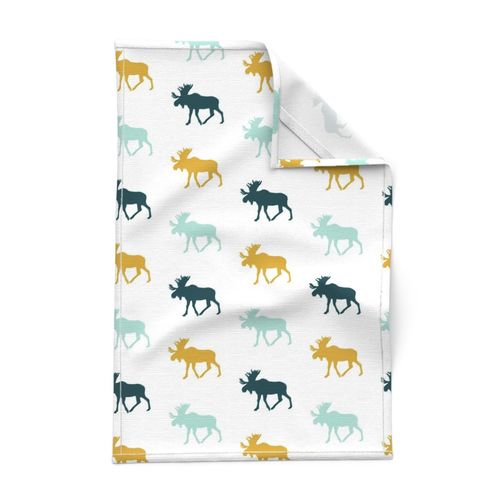 Multi Moose Tea Towel