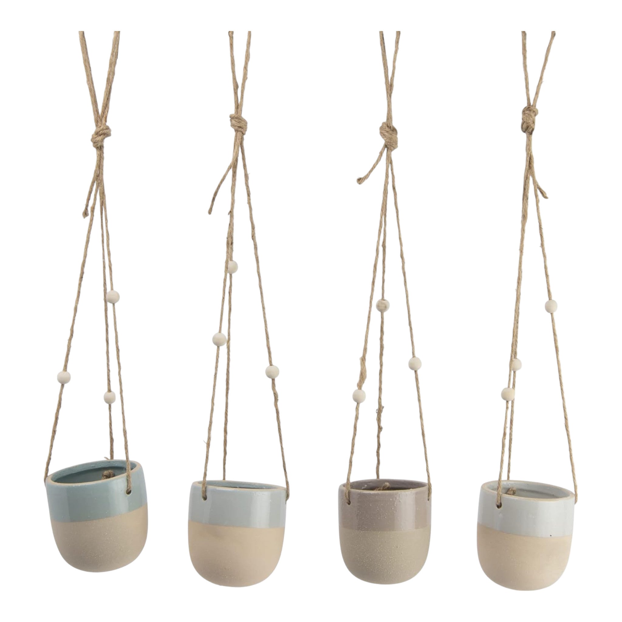 Stoneware Glazed Matte Hanging Planter Firs 4" Pot