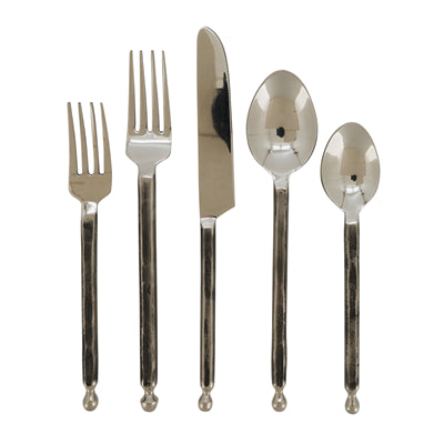 Pinched Stainless Steel Flatware Set of Five