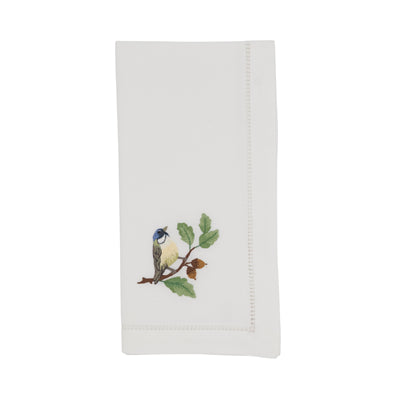 Embroidered Bluebird Hemstitch Napkin, Set of Six