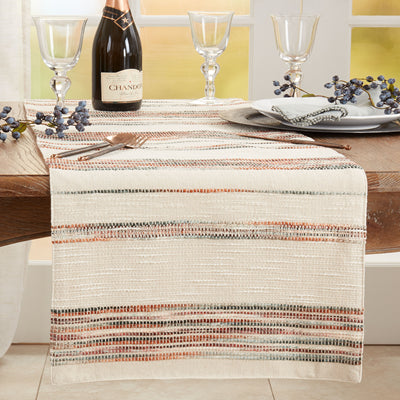 Multi Color Striped Table Runner