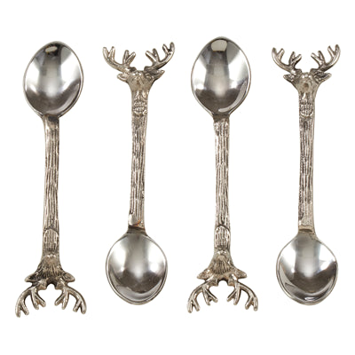 Silver Stag Cocktail Spoon, Set of Four