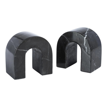 Marquino Marble Bookends - Set of 2 - Black