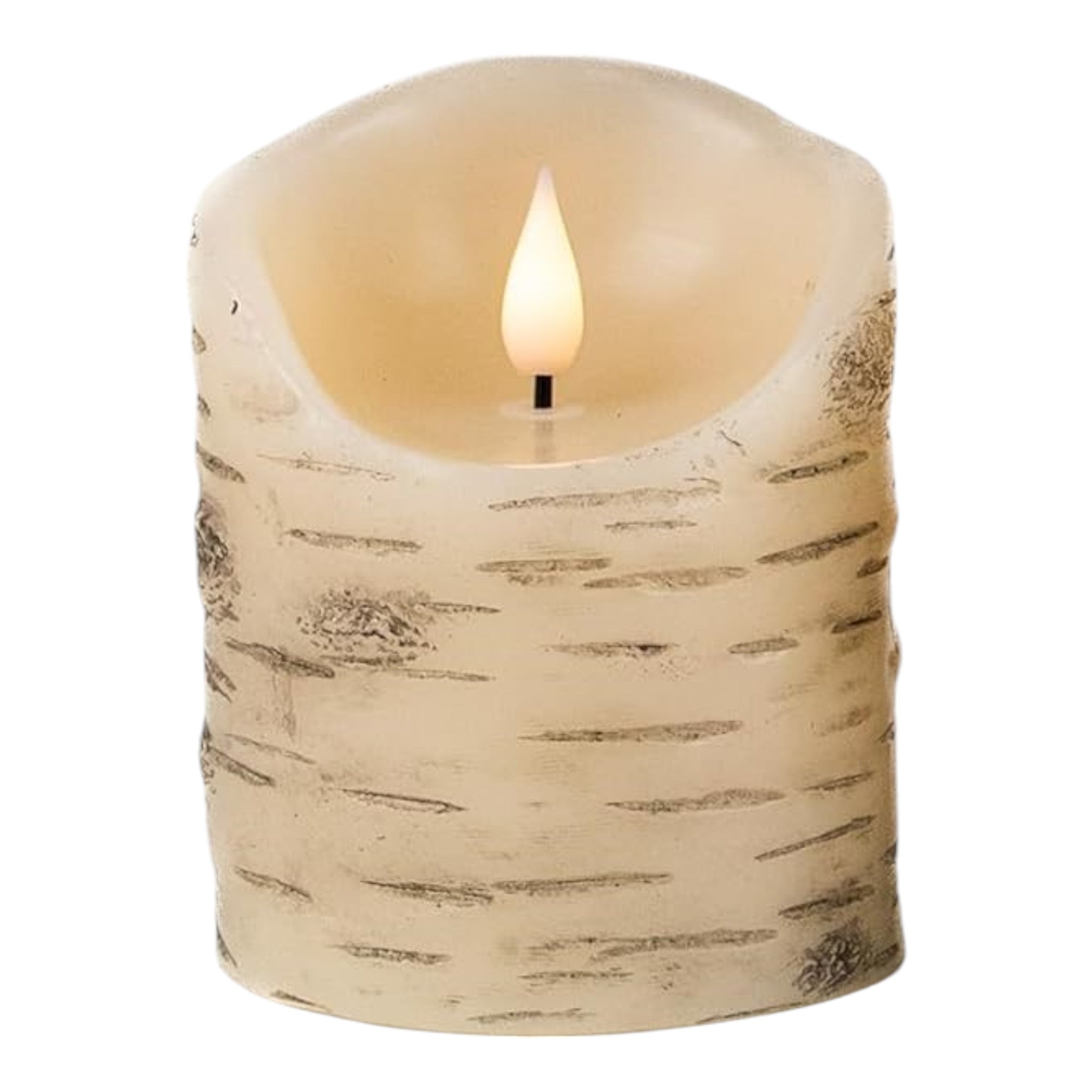 Small, Birch Bark Flamesless Candles