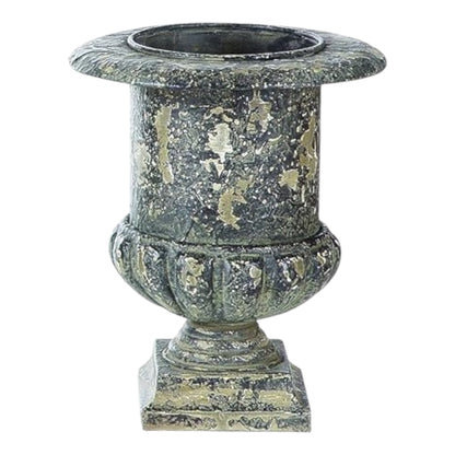 Metal Urn - Small 11.5"H Distressed Black Finish