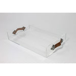 Acrylic Tray with Leather Handles, 2 Size Options