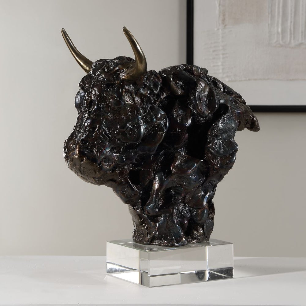 BISON BUST SCULPTURE