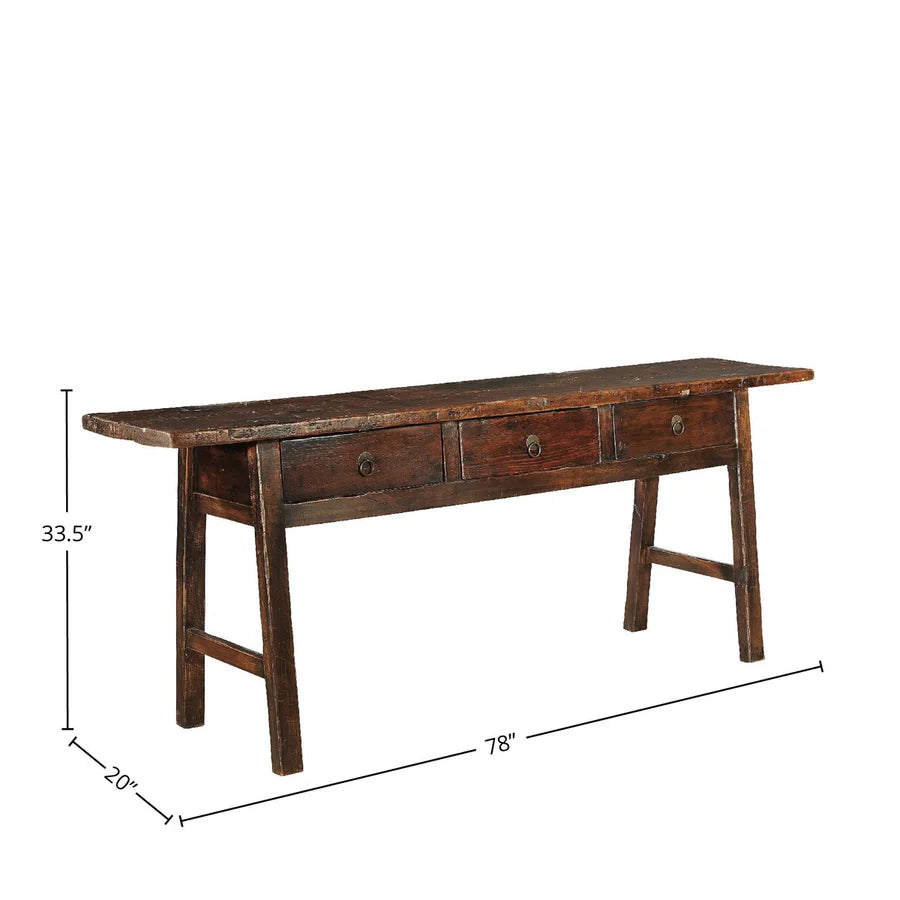 Butcher Table 78" W x 20" D x 33.5" H