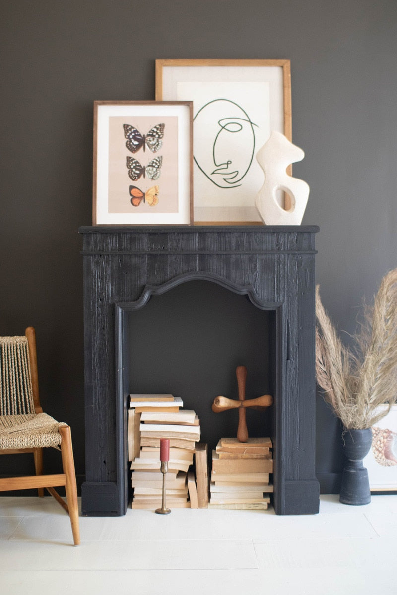 Black Wooden Mantel