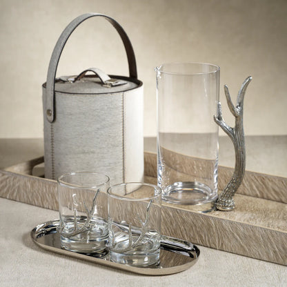 Davos Rock Glass with Pewter Antler