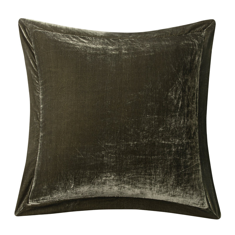 Stella Faux Silk Velvet Flanged Euro Sham, 8 Color Options