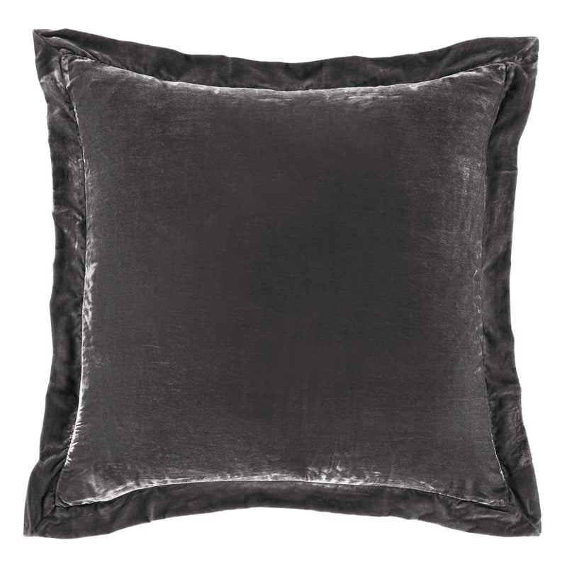 Stella Faux Silk Velvet Flanged Euro Sham, 8 Color Options