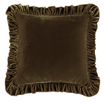 Stella Faux Silk Velvet Ruffled Euro Sham, 8 Color Options