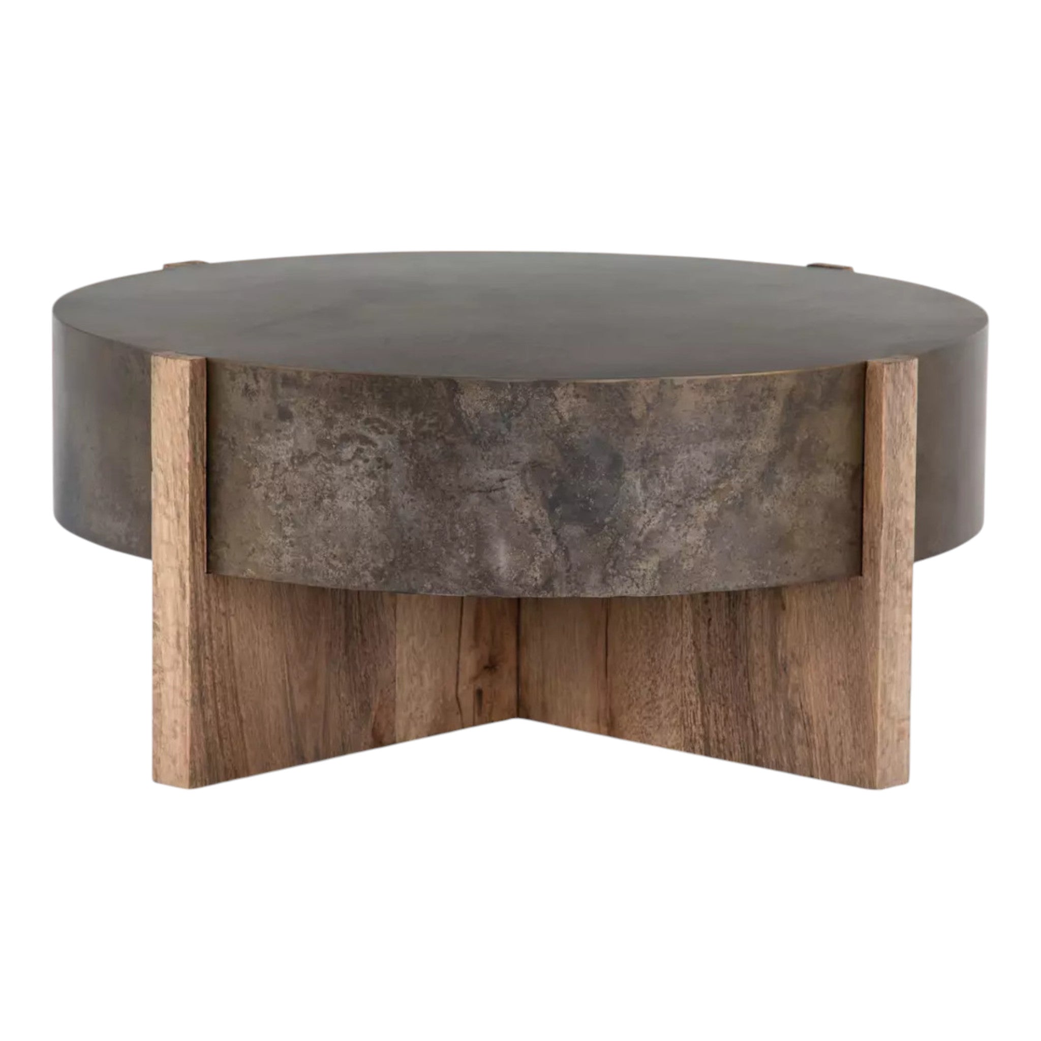 Bingham Coffee Table | Rustic Oak Veneer 41.5" W x 41.5" D x 17.75" H