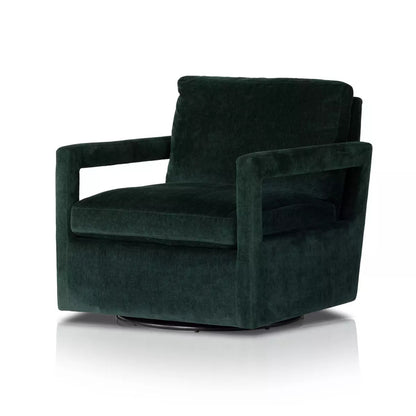 Olson Swivel Chair | Emerald Worn Velvet 30" W x 36" D x 32" H