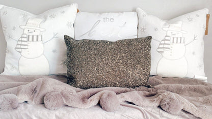 Fur Pom Throw Grey