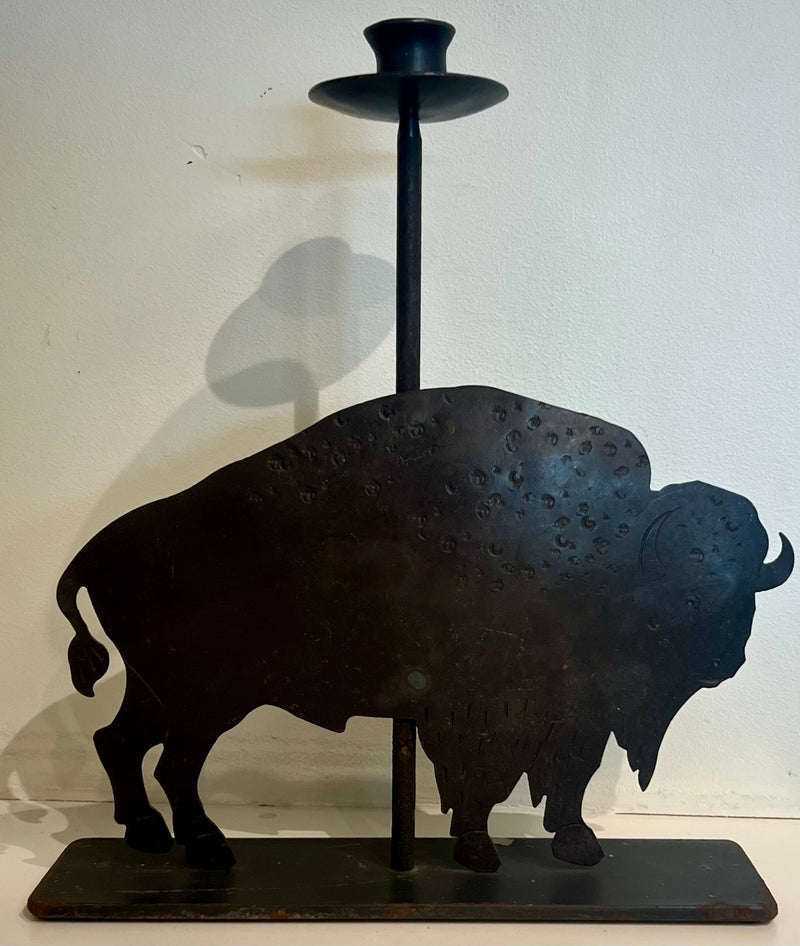 Vintage Bison Candleholder