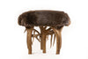 Elk Antler Stool with Beaver Fur