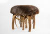 Elk Antler Stool with Beaver Fur